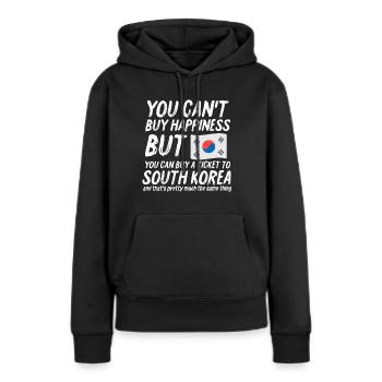 Korea - Frauen Premium Bio Hoodie - Schwarz - Vorne - Julia (174cm)