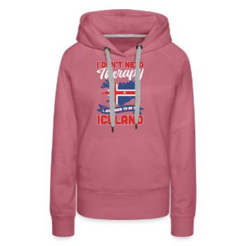 Island - Frauen Premium Bio Hoodie - Malve - Vorne - Isabella (175cm)