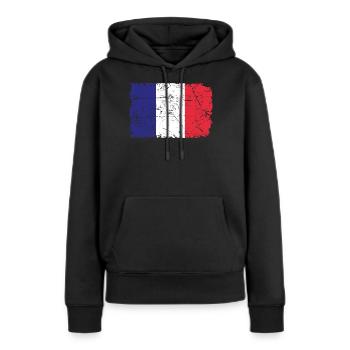 Frankreich - Frauen Premium Bio Hoodie - Schwarz - Vorne - Julia (174cm)