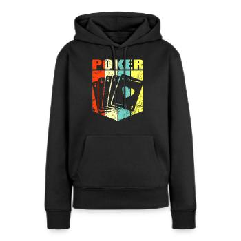 Poker Pokern Geschenk - Frauen Premium Bio Hoodie - Schwarz - Vorne - Julia (174cm)