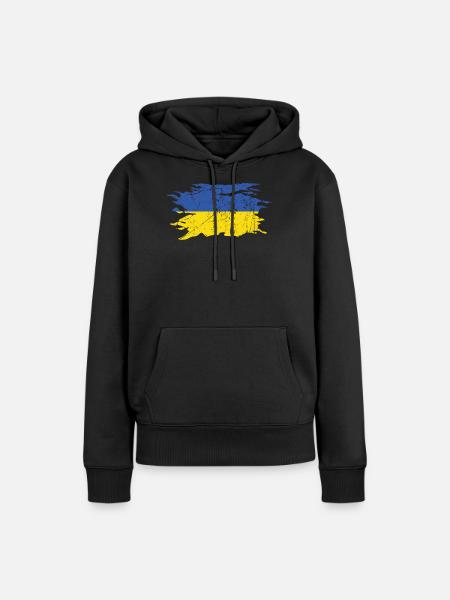 Ukraine - Frauen Premium Bio Hoodie - Schwarz