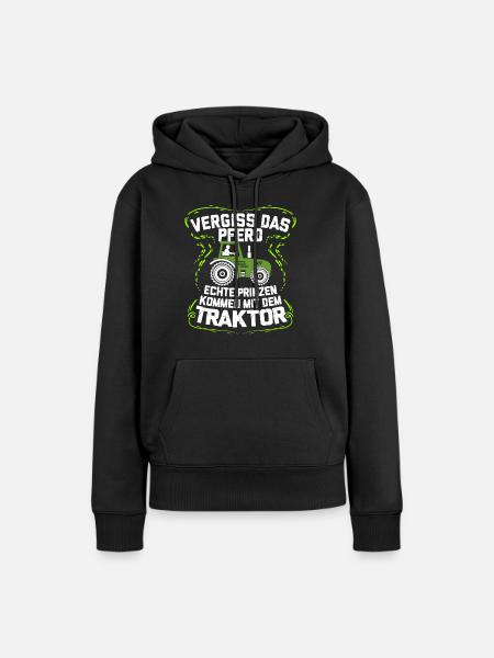 Traktor - Frauen Premium Bio Hoodie - Schwarz