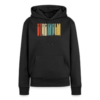 Stockholm - Sweat à capuche Premium bio Femme - noir - Devant - Julia (174cm)