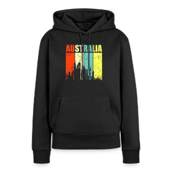 Australie - Sweat à capuche Premium bio Femme - noir - Devant - Julia (174cm)