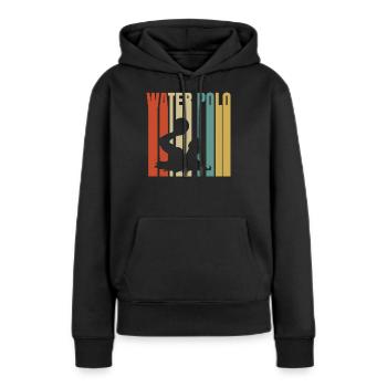 Water-polo - Sweat à capuche Premium bio Femme - noir - Devant - Julia (174cm)
