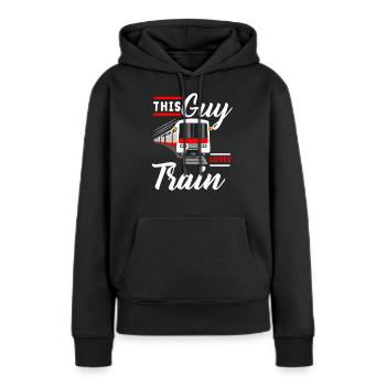 Train trains train modèle - Sweat à capuche Premium bio Femme - noir - Devant - Julia (174cm)