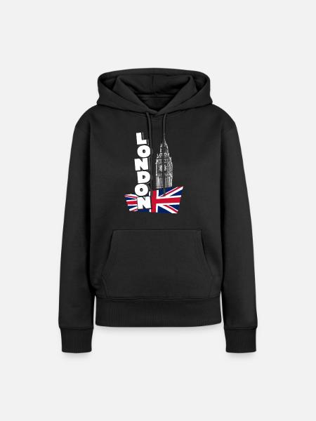 London - Frauen Premium Bio Hoodie - Schwarz