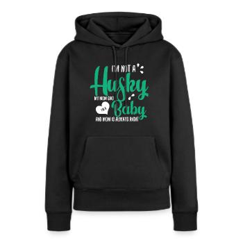 Husky - Sweat à capuche Premium bio Femme - noir - Devant - Julia (174cm)