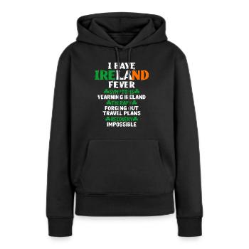 Irland - Frauen Premium Bio Hoodie - Schwarz - Vorne - Julia (174cm)