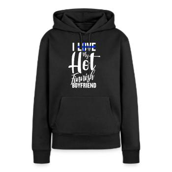 Finlande - Sweat à capuche Premium bio Femme - noir - Devant - Julia (174cm)