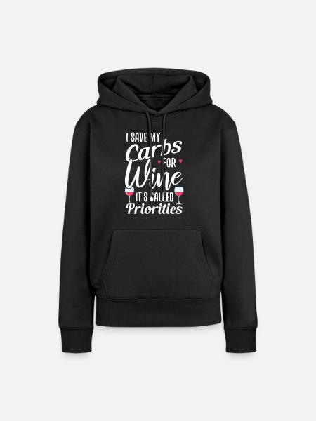 Wein - Frauen Premium Bio Hoodie - Schwarz