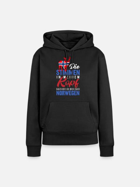 Norwegen - Frauen Premium Bio Hoodie - Schwarz