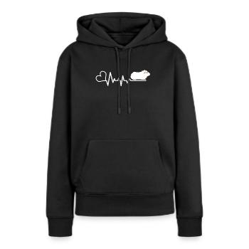 Cochon d'Inde - Sweat à capuche Premium bio Femme - noir - Devant - Julia (174cm)