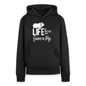 Cochon d'Inde - Sweat à capuche Premium bio Femme - noir - Devant - Julia (174cm)