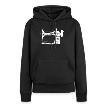 Coudre - Sweat à capuche Premium bio Femme - noir - Devant - Julia (174cm)