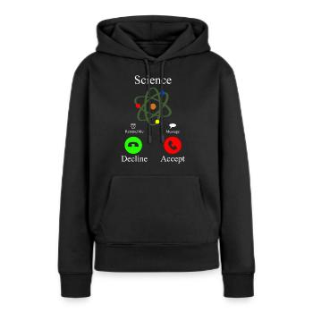 La science appelle un appel téléphonique - Sweat à capuche Premium bio Femme - noir - Devant - Julia (174cm)