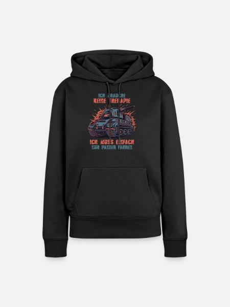 Panzer - Frauen Premium Bio Hoodie - Schwarz