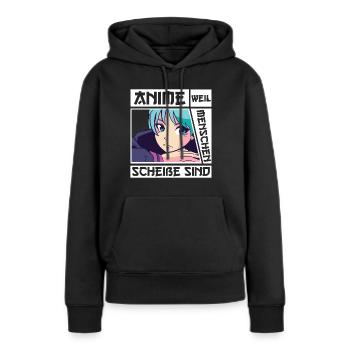 Anime parce que les gens sucent otaku waifu - Sweat à capuche Premium bio Femme - noir - Devant - Julia (174cm)