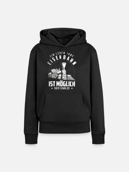 Zug - Frauen Premium Bio Hoodie - Schwarz