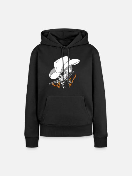 Cowboy - Frauen Premium Bio Hoodie - Schwarz