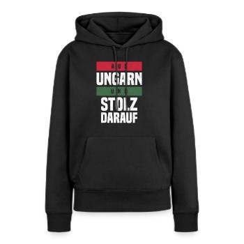Ungarn - Frauen Premium Bio Hoodie - Schwarz - Vorne - Julia (174cm)