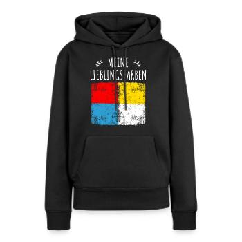 Mainzer Fastnacht Farben - Frauen Premium Bio Hoodie - Schwarz - Vorne - Julia (174cm)
