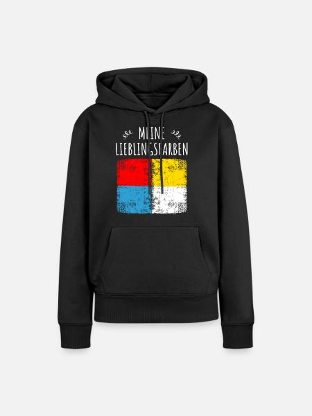 Mainzer Fastnacht Farben - Frauen Premium Bio Hoodie - Schwarz