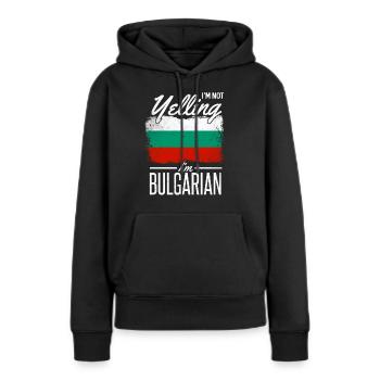 Bulgarie - Sweat à capuche Premium bio Femme - noir - Devant - Julia (174cm)