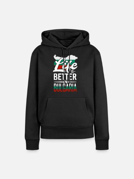 Bulgarien - Frauen Premium Bio Hoodie - Schwarz