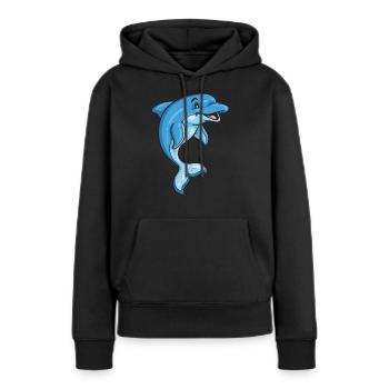 Delfin - Sweat à capuche Premium bio Femme - noir - Devant - Julia (174cm)