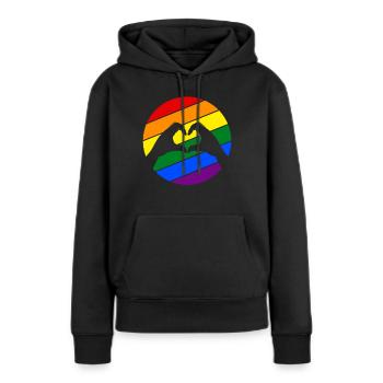 Lgbt - Sweat à capuche Premium bio Femme - noir - Devant - Julia (174cm)