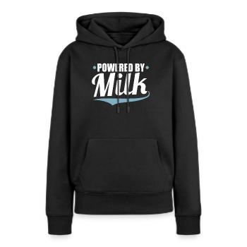 Lait - Sweat à capuche Premium bio Femme - noir - Devant - Julia (174cm)