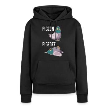 Pigeon pigeon pigeons élevage de pigeons drôle - Sweat à capuche Premium bio Femme - noir - Devant - Julia (174cm)