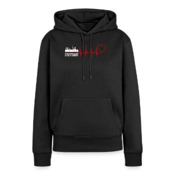 Stuttgart - Sweat à capuche Premium bio Femme - noir - Devant - Julia (174cm)