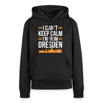 Dresde - Sweat à capuche Premium bio Femme - noir - Devant - Julia (174cm)