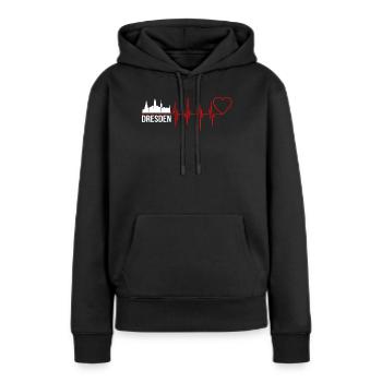 Dresde - Sweat à capuche Premium bio Femme - noir - Devant - Julia (174cm)