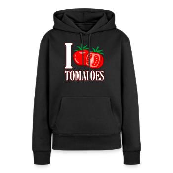 Tomate - Sweat à capuche Premium bio Femme - noir - Devant - Julia (174cm)