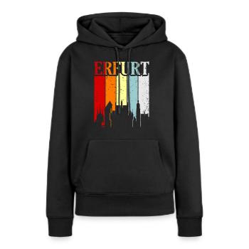 Erfurt - Sweat à capuche Premium bio Femme - noir - Devant - Julia (174cm)