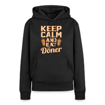 Döner - Sweat à capuche Premium bio Femme - noir - Devant - Julia (174cm)