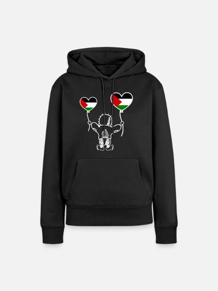 Handala free palestine - Vrouwen Premium Bio hoodie - zwart