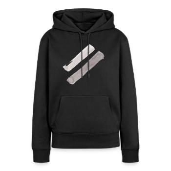 streifen - Frauen Premium Bio Hoodie - Schwarz - Vorne - Julia (174cm)