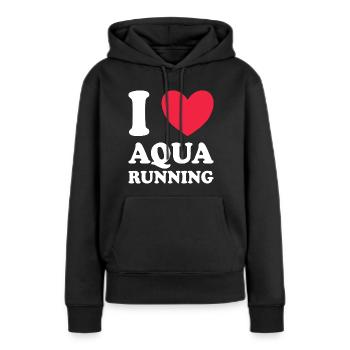 Sport Aqua running J'adore L'Aqua running - Sweat à capuche Premium bio Femme - noir - Devant - Julia (174cm)