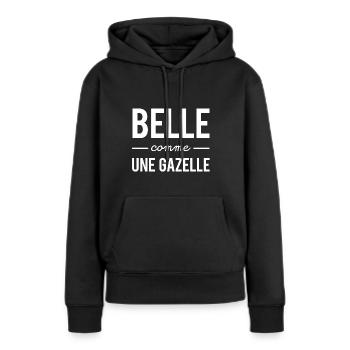 Belle comme une gazelle - Sweat à capuche Premium bio Femme - noir - Devant - Julia (174cm)