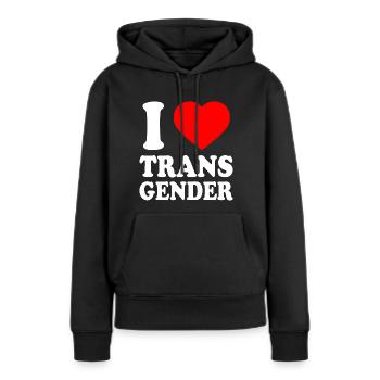 I love transgender trans - Sweat à capuche Premium bio Femme - noir - Devant - Julia (174cm)
