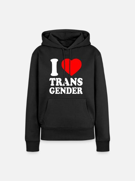 I love transgender trans - Frauen Premium Bio Hoodie - Schwarz