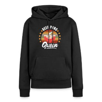 Beer Pong Queen - Frauen Premium Bio Hoodie - Schwarz - Vorne - Julia (174cm)