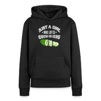 C’est mon costume d’homme concombre cucumber - Sweat à capuche Premium bio Femme - noir - Devant - Julia (174cm)