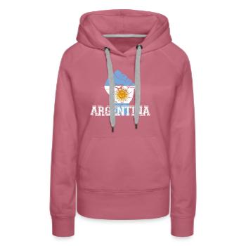 Argentina Fist - Frauen Premium Bio Hoodie - Malve - Vorne - Isabella (175cm)