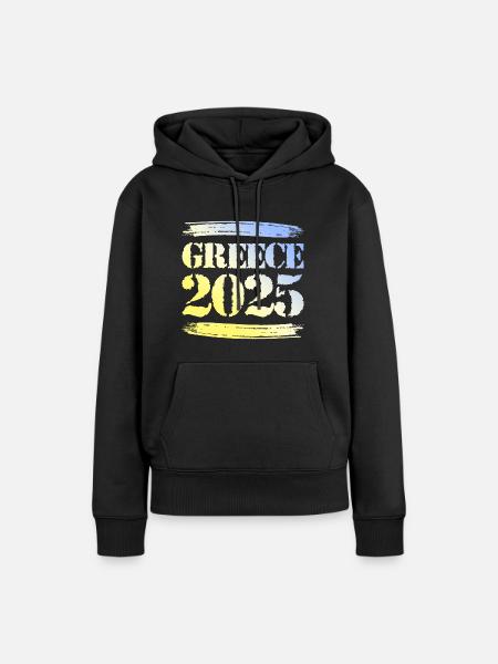Greece 2025 - Frauen Premium Bio Hoodie - Schwarz