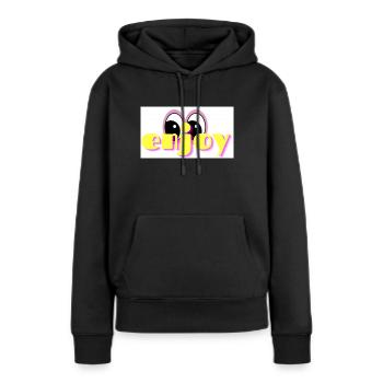 JOUIR - Sweat à capuche Premium bio Femme - noir - Devant - Julia (174cm)
